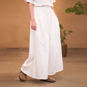 女高级感阔腿大脚裤 纯色休闲裤 新款 棉麻长裤 照本堂 2026春季