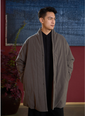 【照本堂】2025冬季新款棉服男棉麻15支国风新中式保暖棉衣M12612