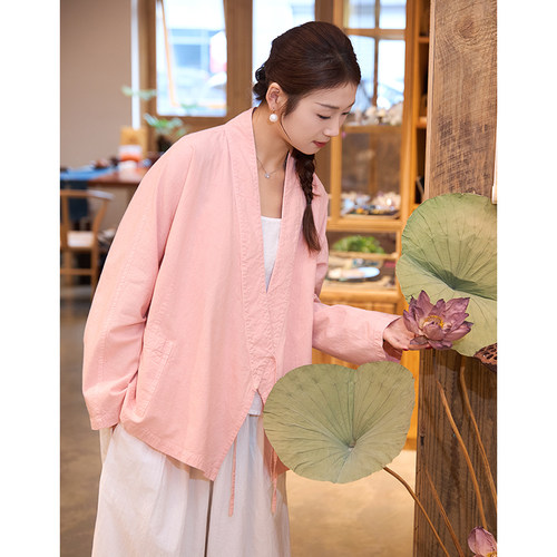 照本堂2025新款棉麻国风汉服上衣