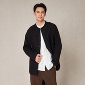 照本堂 秋季 新款 男装 外套双层面料风尚单排扣棉麻上衣男M1791