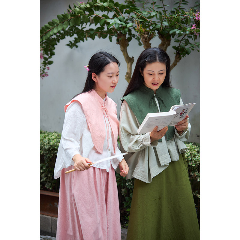 照本堂新款国风棉麻披肩小云肩