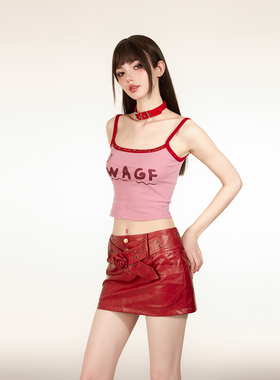 KeepBlue玫瑰狙击 撞色玫瑰花吊带背心女2024新款小众甜辣小上衣