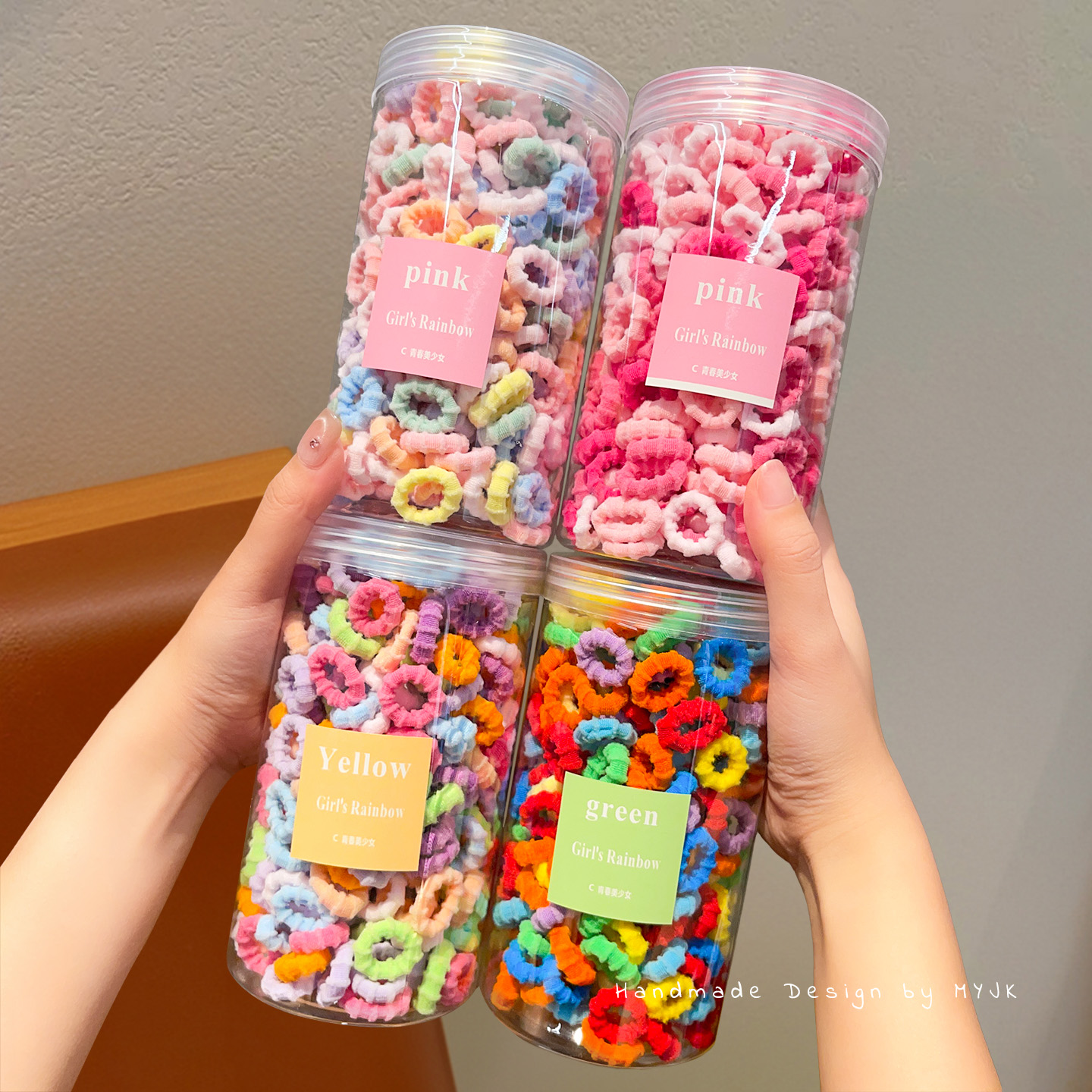 儿童宝宝彩色拇指发圈女童毛巾圈皮筋头绳不伤发头饰小女孩高弹力