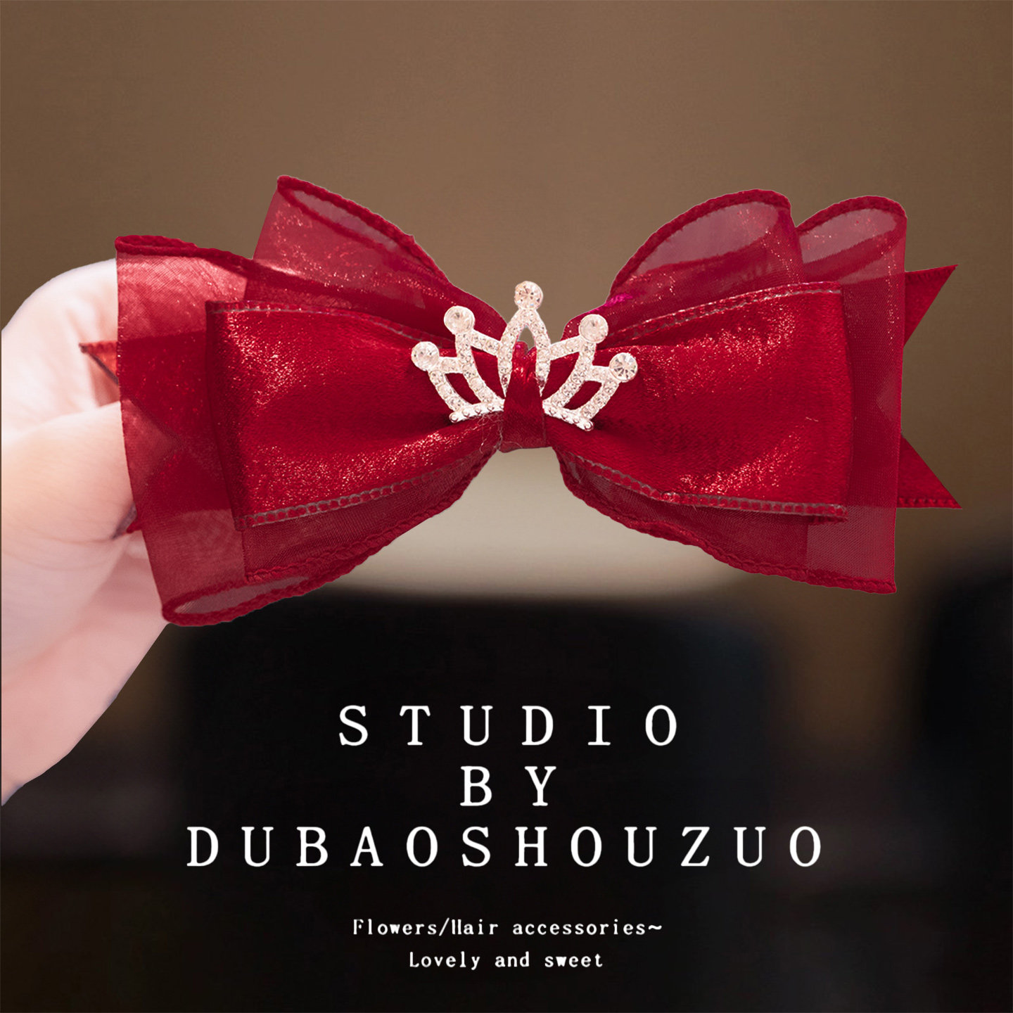 红色网纱皇冠蝴蝶结发夹女童甜美可爱公主风发饰新年喜庆过年头饰,饰品/流行首饰/时尚饰品新,发饰,淘宝优惠券,粉丝福利购,淘宝优惠卷