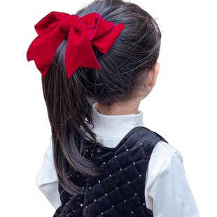 儿童大蝴蝶结新年发饰女童发夹发卡女孩拜年过年红色夹子头花头饰