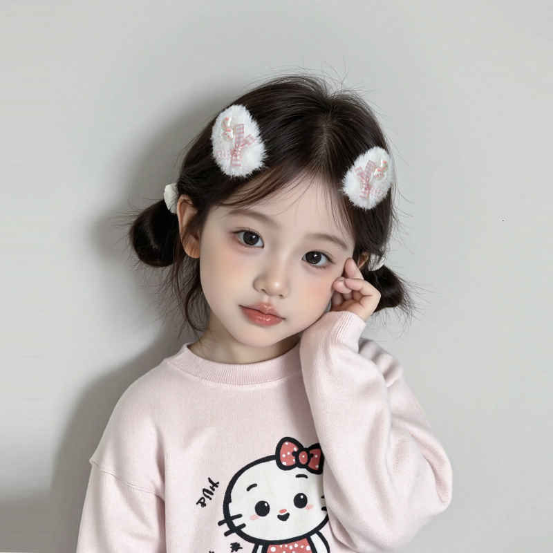 儿童KT猫发夹2025新款高级感侧边刘海发夹女前额后脑勺碎发夹发饰