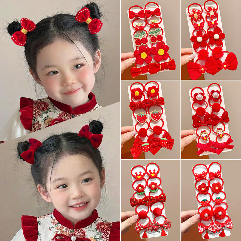 新年红色儿童发圈头绳女童蝴蝶结皮筋发饰小女孩过年拜年喜庆头饰,饰品/流行首饰/时尚饰品新,发饰,淘宝优惠券,粉丝福利购,淘宝优惠卷