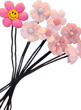 儿童盘发神器花朵盘发杆女童发饰