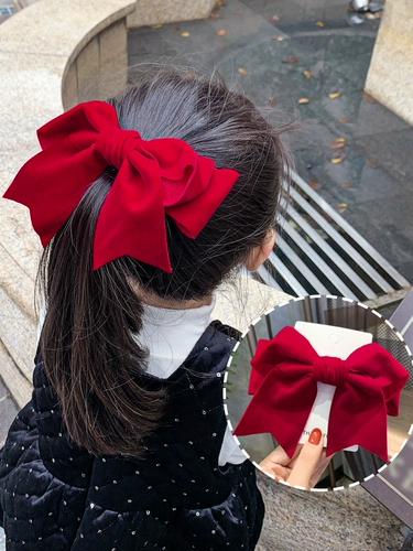 Детский аксессуар для волос с бантиком, заколка для волос, шпильки для волос, красная заколка-крабик