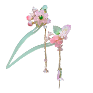 新年儿童古风汉服发簪女童盘发步摇簪子头饰小女孩流苏发钗发饰