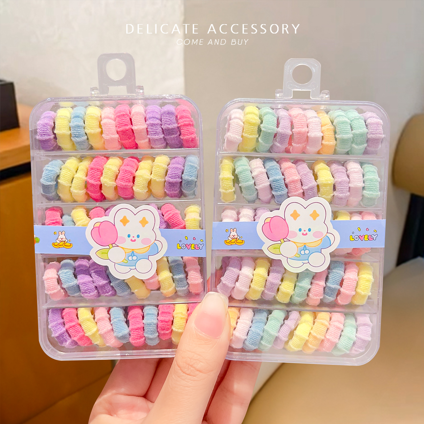 糖果色儿童毛巾圈女童丸子头发绳