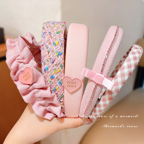 儿童粉色法式复古发箍甜美可爱