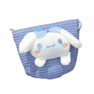 儿童可爱斜挎包女甜美包包公主草编包2026年春夏新款女宝宝编织包