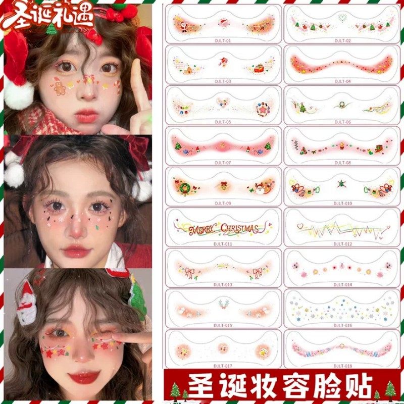圣诞节装饰脸贴cos妆容面贴ins潮