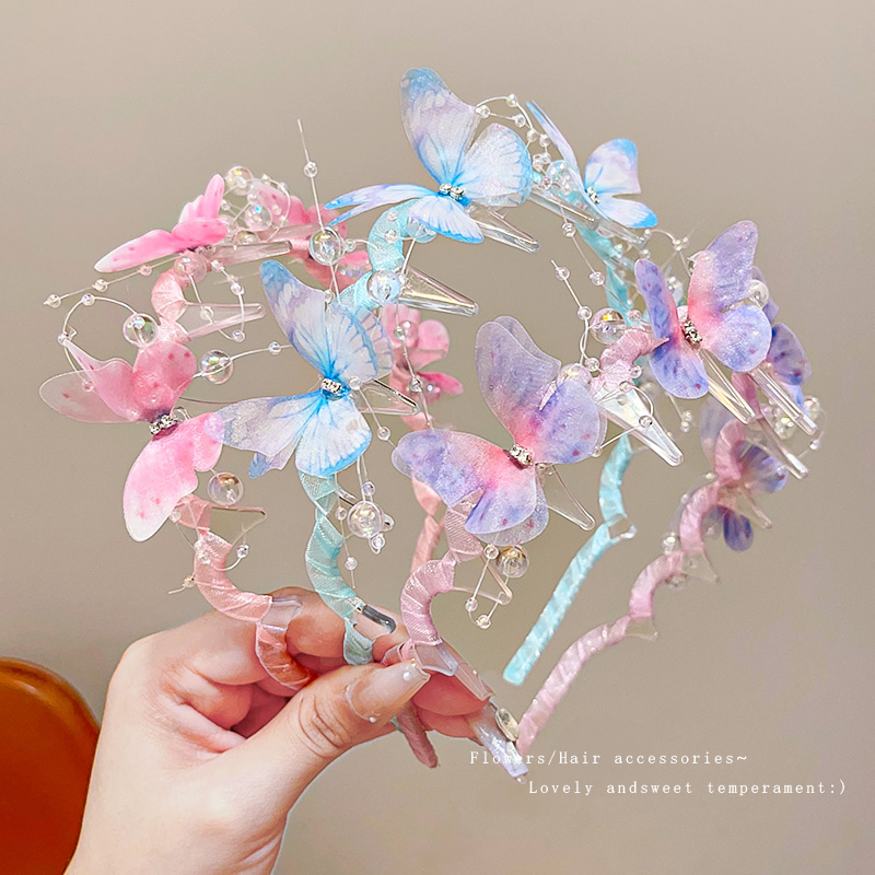 儿童彩色蝴蝶发箍2025新款女孩