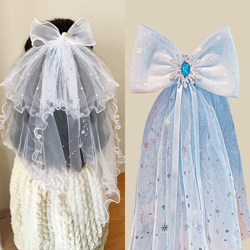 爱莎公主头纱女童发卡（高定纱）