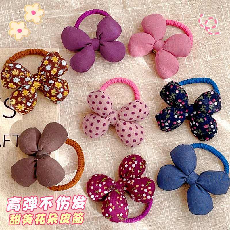 儿童花朵发绳发圈可爱碎花头绳女童扎头发皮筋高弹耐用不伤发头饰