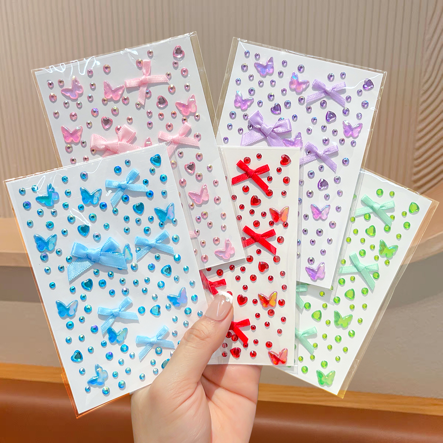 新款少女蝴蝶结立体妆容贴