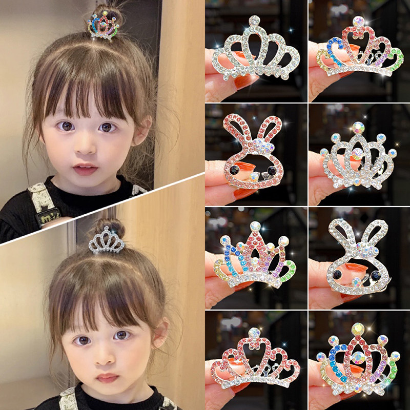 热销皇冠头饰儿童发夹公主王冠小女孩可爱韩版发卡宝宝生日发饰插