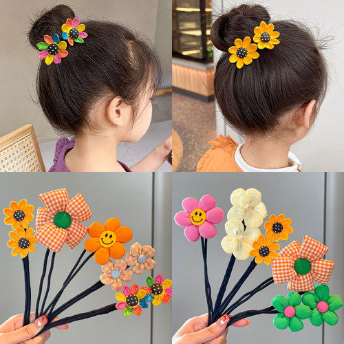儿童花朵盘发杆夏季懒人神器