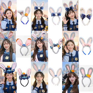 迪士尼发箍疯狂动物城发卡游园头箍女头饰成人朱迪兔耳朵发卡发饰