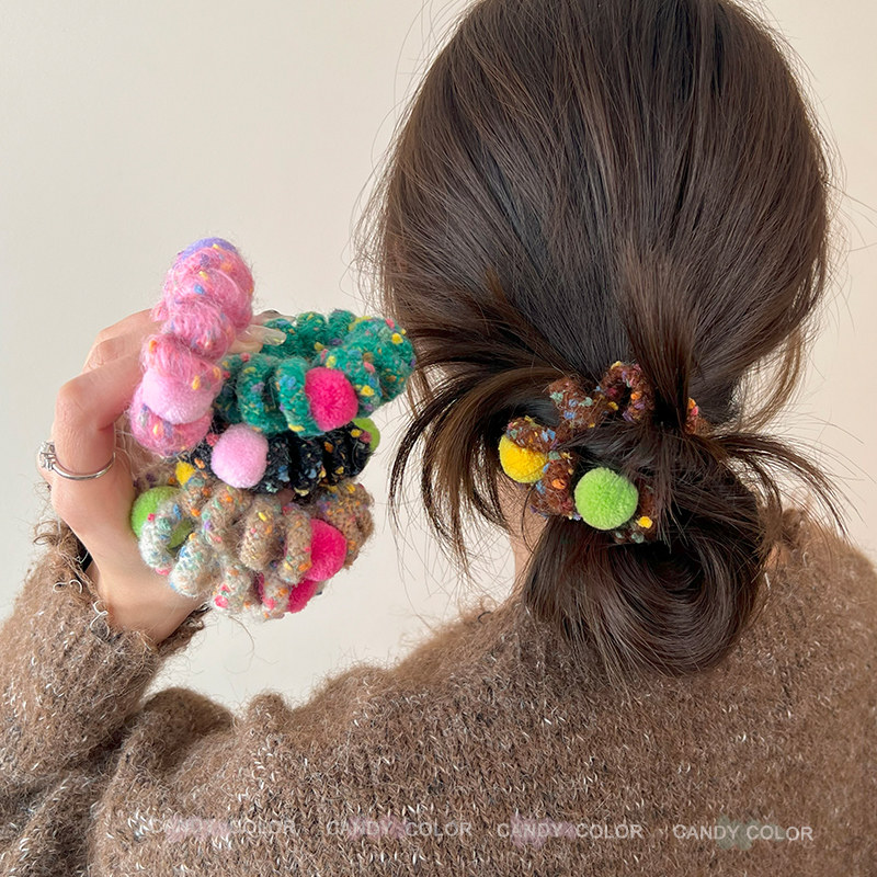 电话线发圈女高级感秋冬发绳毛绒皮筋扎发大号加粗头绳不勒发发饰,饰品/流行首饰/时尚饰品新,发饰,淘宝优惠券,粉丝福利购,淘宝优惠卷