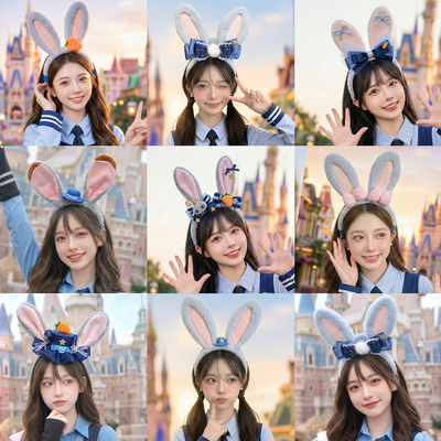 迪士尼疯狂动物城朱迪兔耳朵发箍