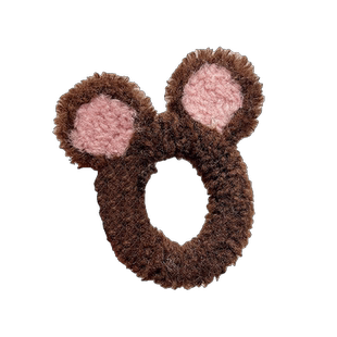 毛绒儿童皮筋可爱兔耳朵头绳女童扎发不伤发高弹力橡皮筋毛球发圈