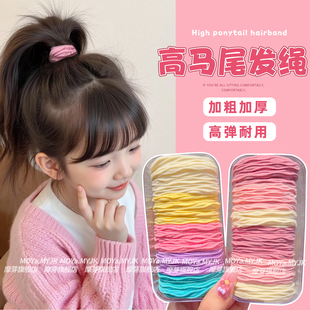 皮筋女儿童多巴胺发圈女童高马尾头绳甜美彩色小女孩毛巾发绳发饰