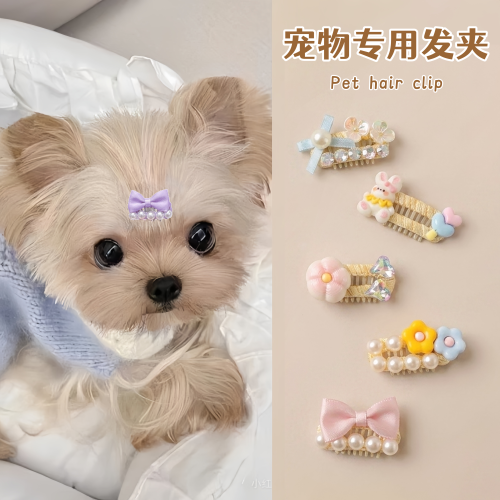 约克夏马尔济斯狗狗BB夹发卡