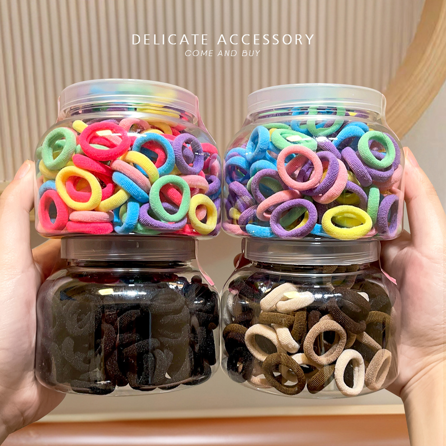 儿童糖果色高弹力皮筋女童扎辫子拇指发圈不伤发耐用头绳发饰皮套