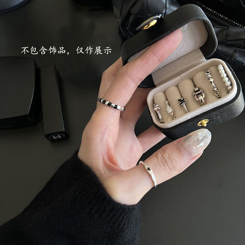 便携首饰盒收纳盒迷你精致耳钉耳饰戒指盒旅行随身携带小型饰品盒