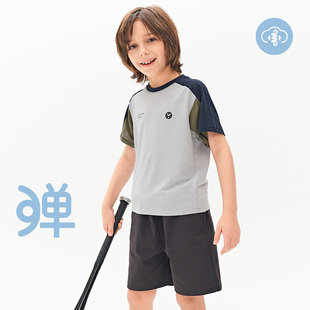 南真儿童t恤短袖a类夏季薄款冰丝凉感透气儿童运动速干短袖t恤