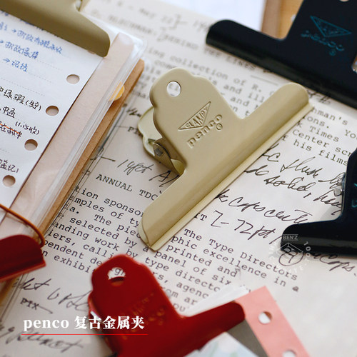 Penco复古铁艺金属夹手帐小夹子