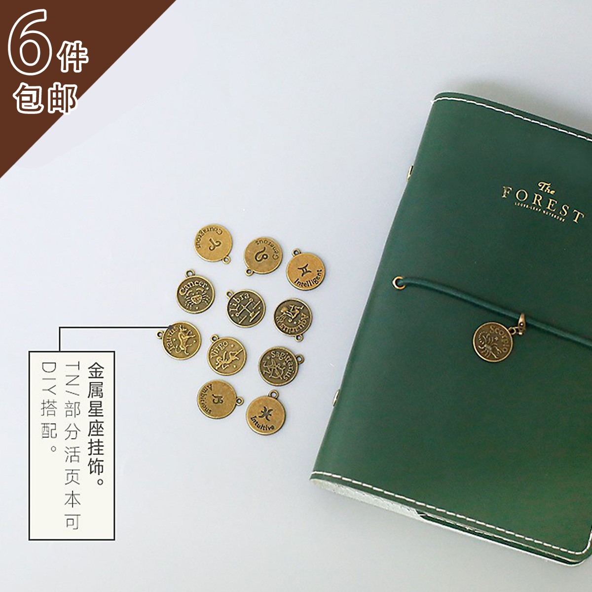 十二星座挂件TN旅行者黄铜