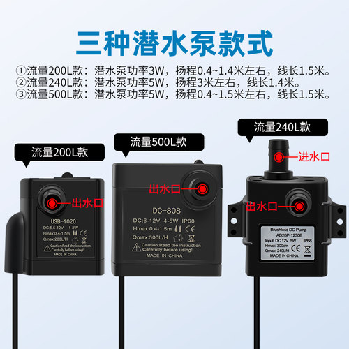 无刷电机潜水泵直流dc伏小型电流