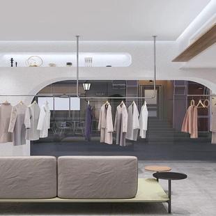 婚纱店服装店展示架上墙摄影货架不锈钢女装U悬挂吊架礼服挂衣架