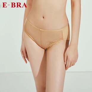 安莉芳旗下E-BRA低腰包臀三角裤女蕾丝拼接性感舒适内裤K200235