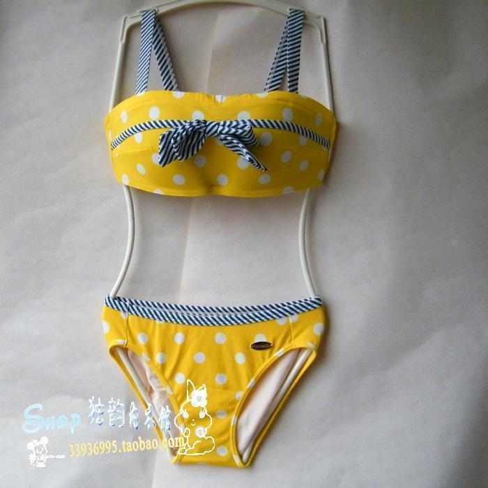 芬狄诗炫彩波点比基尼分体泳衣