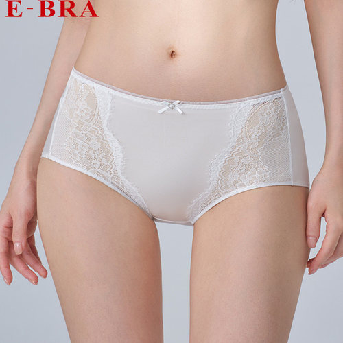 E-BRA蕾丝中腰三角裤女透气内裤