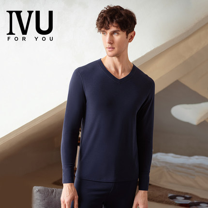 IVU长袖v领秋衣上衣男士简约暖肤衣修身打底内衣UD00151/UD00152