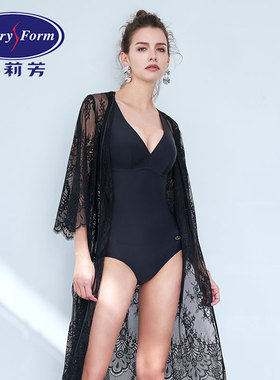 安莉芳性感蕾丝刺绣纱衣沙滩衣女士遮肚度假防晒沙滩裙EH00060