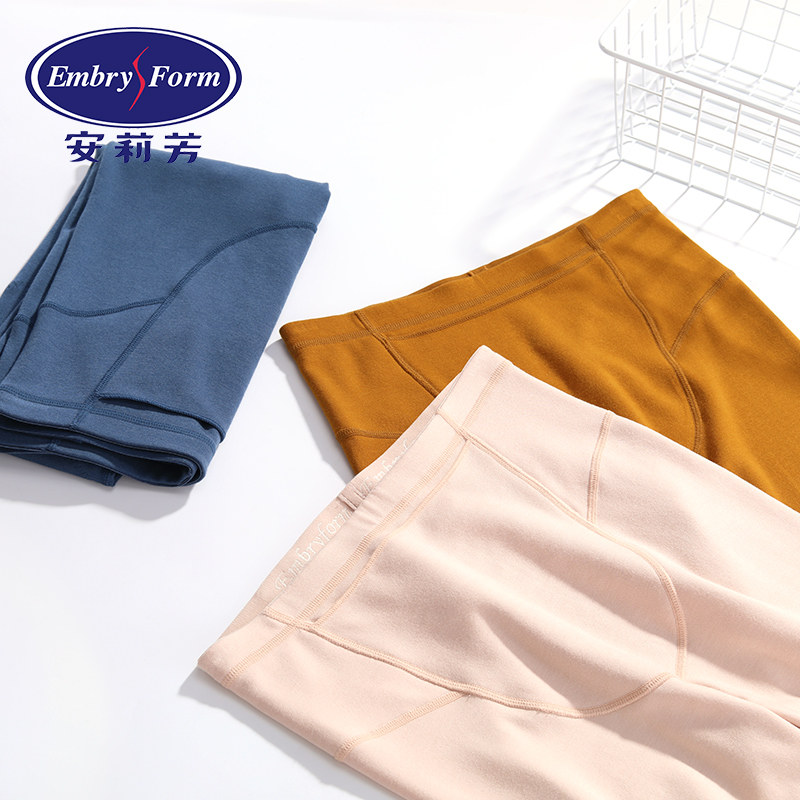 安莉芳秋冬纯色含羊毛收腹护膝保暖裤女式舒适修身打底裤EL00249