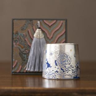 鎏银直身杯家用中式陶瓷功夫茶具轻奢高档美观精美喝茶杯礼盒装