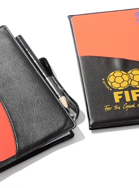 红黄牌 荧光款 足球红牌黄牌 带皮套 主裁判记录判罚牌