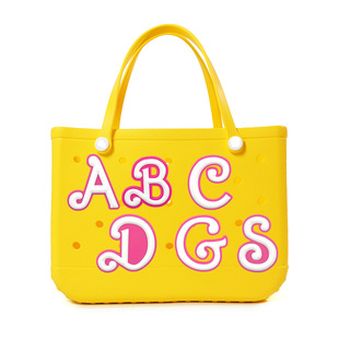 粉色古英文字母Bogg博格包洞洞包包花配饰沙滩包可拆卸大面装饰扣