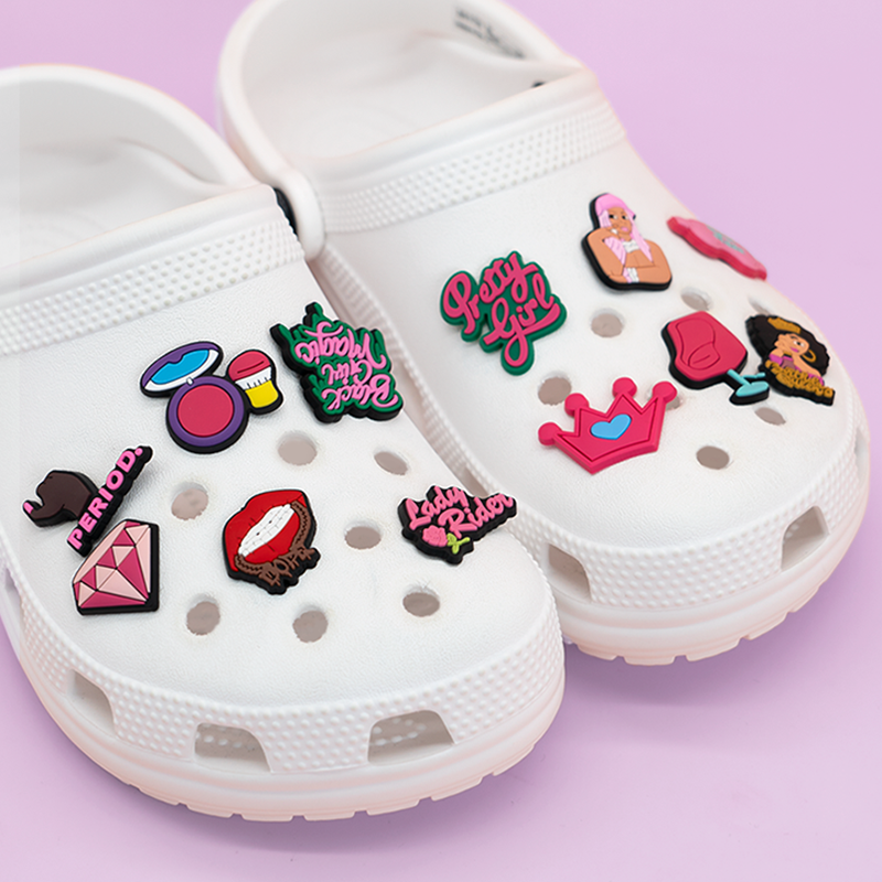 洞洞鞋配饰鞋花crocs鞋扣适配花园鞋diy装饰件黑人风格多巴胺鞋扣