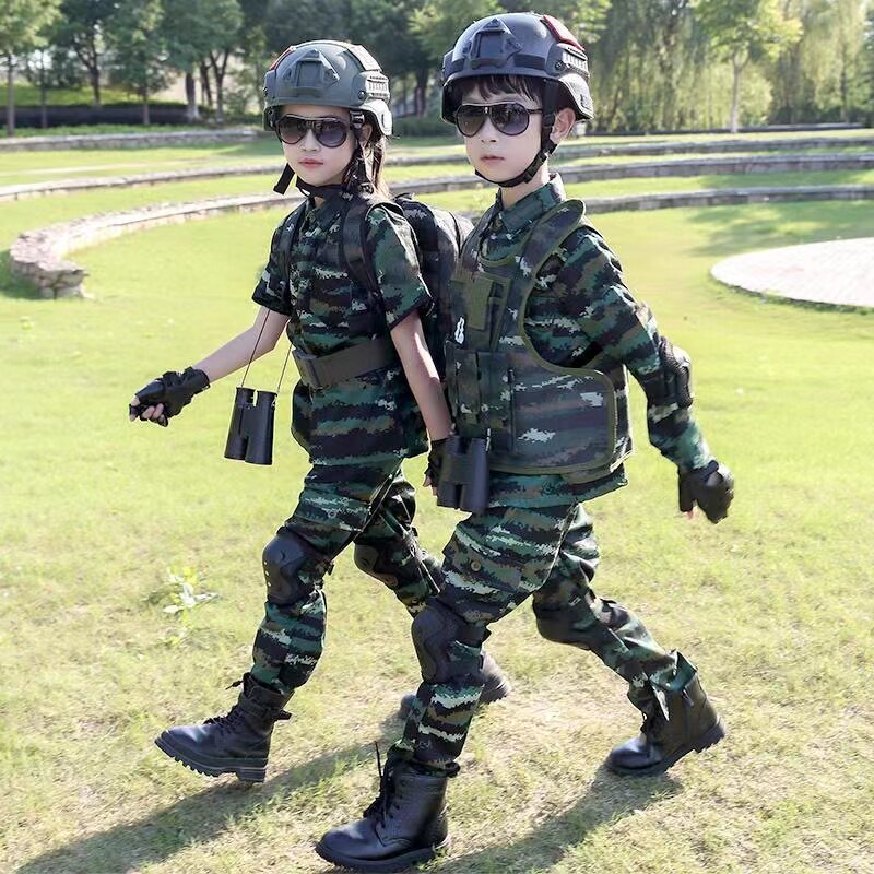 儿童迷彩服套装男童军装元旦演出服夏令营户外拓展特种兵军训服