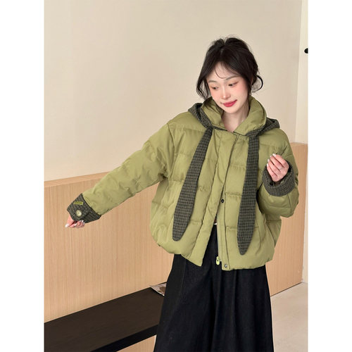 连帽羽绒服女保暖90白鸭绒短外套