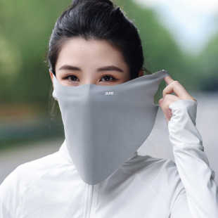 薄款 2024新款 防晒面罩防紫外线女无痕全脸一片式 冰丝夏季 挂耳式